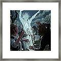 Graveyard Digger Ghost Rising From Grave Framed Print