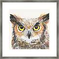 Great Horned Owl Watercolor Framed Print