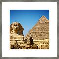 Great Sphinx And Pyramid Of Khafre Framed Print