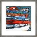 Greek Boats - Methoni Framed Print