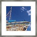 Rusty Old Ship Against Blue Sky Framed Print