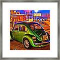 Green Beetle Framed Print
