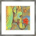 Green Elephant Framed Print