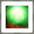 Green Fireworks As A Painting Framed Print