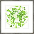 Green Travel Symbol Framed Print