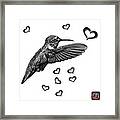 Greyscale Hummingbird - 2055 F S M Framed Print