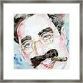 Groucho Marx Watercolor Portrait.2 Framed Print