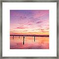 Group Of People Watching The Sunset Framed Print