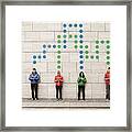 Group Of Young People Connected With Dots Framed Print