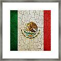 Grunge Mexico Flag Framed Print