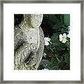 Guanyin Surrounded By White Impatiens Framed Print