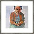 Guatemalan Girl With Folded Hands Framed Print