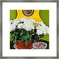 Guitar Flowers And Sausages - Joke Or Funny Greeting Card Framed Print