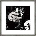 Guitar Player And A Glass Of Wine Framed Print