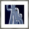 Gumby And Pokey  B F F In Negative Cyan Framed Print