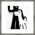 Gumby And Pokey B F F White Black Framed Print