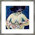 Half Naked Woman With A Hat Framed Print