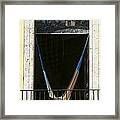 Hammock Hanging In A Window Mexico Framed Print