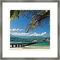 Hanalei Pier And Beach Framed Print