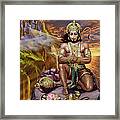 Hanuman Receives Lord Shiva's Blessings Framed Print