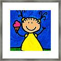 Happi Arte 3 - Little Girl Ice Cream Cone Art Framed Print