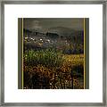Happy Christmas With Foggy Tuscan Valley Framed Print