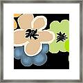 Happy Flowers Blue Framed Print