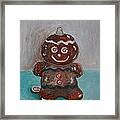Happy Gingerbread Man Framed Print