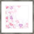 Happy Valentine's Day Background Of Pastel Pink, Purple Hearts And Light. Framed Print