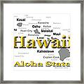 Hawaii State Pride Map Silhouette Framed Print