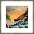 Hawaiian Turquoise Sunset   Copyright Framed Print
