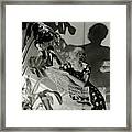 Helen Hayes Sitting By A Potted Plant Framed Print