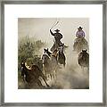 Herding Horses Oregon Framed Print