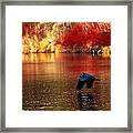 Heron With Fish Framed Print