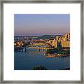 High Angle View Of A City, Three Rivers Framed Print