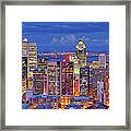 High Angle View Of Downtown Montreal Framed Print