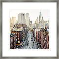 High Angle View Of Lower East Side Manhattan Downtown, New York City, Usa Framed Print