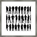 Highly Detailed People Silhouettes Framed Print