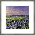 Highway Intersection At Central Taiwan Framed Print