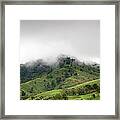 Hills In Fog Framed Print