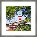 Hilton Head Lighthouse And Marina Framed Print