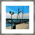 H M S Bee At The Kings Warf Framed Print