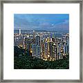 Hong Kong From Sky Terrace 428 At Victoria Peak Framed Print