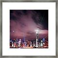 Hong Kong Laser Lights Framed Print