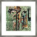 Hook And Eye On A Green Door Framed Print