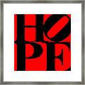 Hope 20130710 Black Red Framed Print