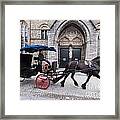 Horse And Buggy Brugge Belgium Framed Print