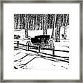 Horse And Buggy - No Work Today A Black And White Abstract Framed Print