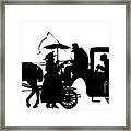 Horse And Carriage Silhouette Framed Print