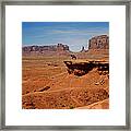 Horse And Rider In Monument Valley Framed Print